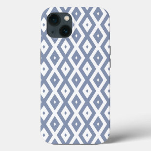 Blue grey and white diamond pattern Case-Mate iPho iPhone 13 Case