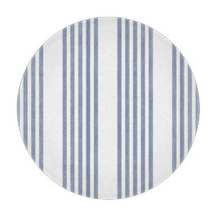 Blue-grey and white five stripe pattern cutting board