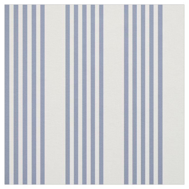Blue-grey and white five stripe pattern fabric (Swatch)