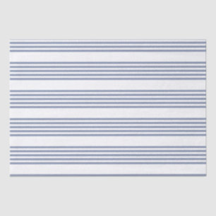 Blue-grey and white five stripe pattern tissue paper