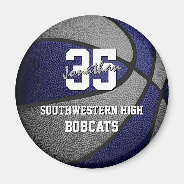 blue grey basketball team colours  magnet (Front)