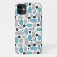 blue grey bean polka dot retro pattern home decor