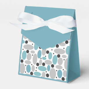 blue grey bean polka dot retro pattern home decor favour box