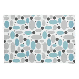 blue grey bean polka dot retro pattern home decor  pillowcase