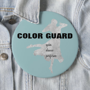 Blue Grey Black Colour Guard Spin Dance Perform 6 Cm Round Badge