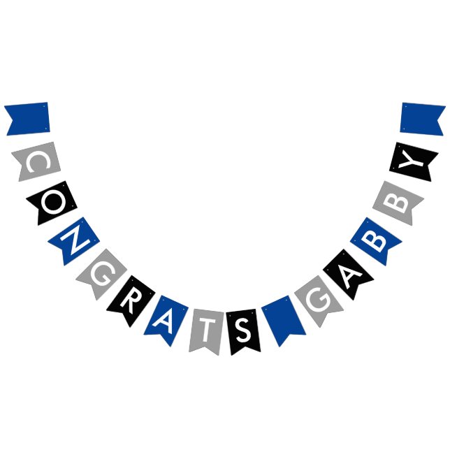 Blue Grey Black Congratulations Bunting (All)