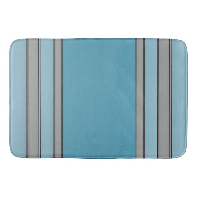 Blue, Grey, Black simple as that Bath Mat (Front)