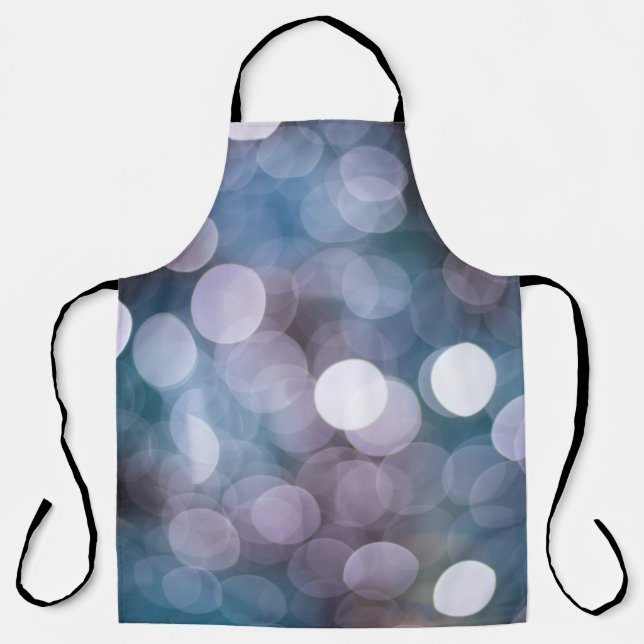 Blue grey bokeh, abstract background. apron (Front)