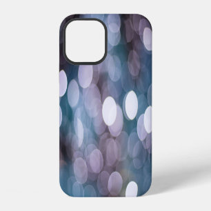 Blue grey bokeh, abstract background. iPhone 12 case