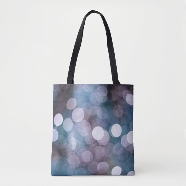 Blue grey bokeh, abstract background. tote bag (Front)
