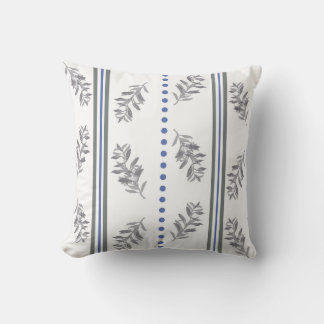 Blue & Grey Botanical Watercolor Pattern Cushion