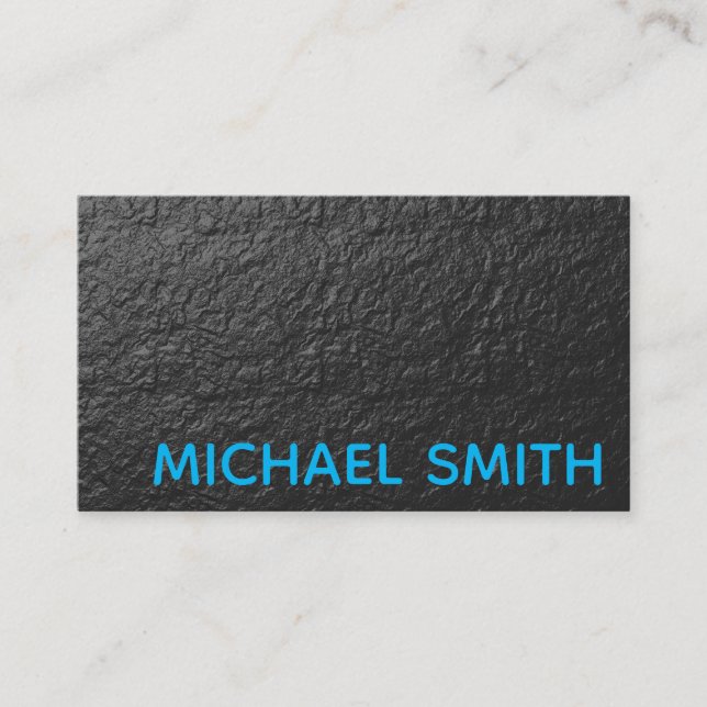 Blue Grey Chalk Wall Texture Business Card (Front)