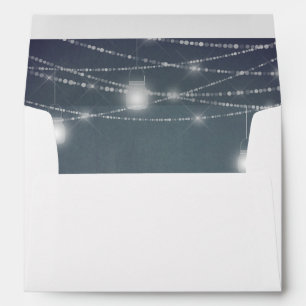 Blue Grey Chalkboard & Mason Jar String Lights Envelope