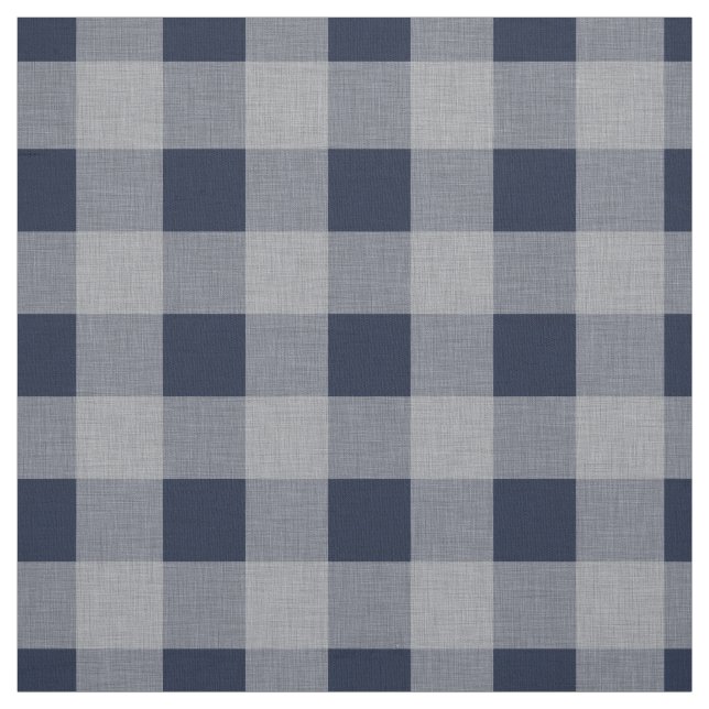 Blue Grey Checked Pattern | Lumberjack Plaid Fabric (Swatch)