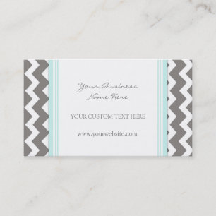 Blue Grey Chevron Retro Business Cards