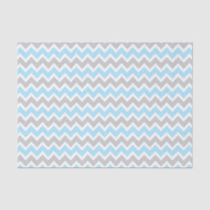 Blue Grey Chevron tissue paper / boy baby shower