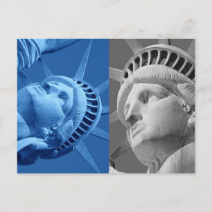 Blue Grey Close-up Statue of Liberty Postcard