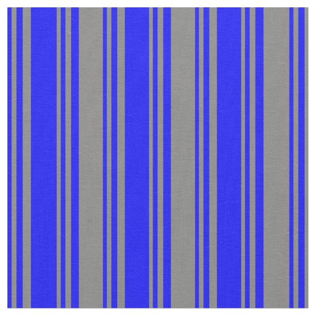 Blue & Grey Coloured Stripes Pattern Fabric (Close Up)