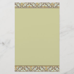 Blue & Grey Damask 100% Recycled Paper