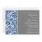 Blue Grey Damask Custom Baby Shower Invitations