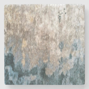 Blue Grey Decorative Abstract Artwork Stone Coaster
