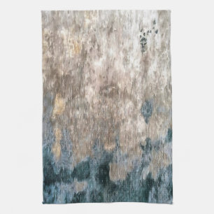 Blue Grey Decorative Abstract Artwork Tea Towel