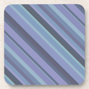 Blue-grey diagonal stripes coaster