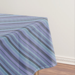 Blue-grey diagonal stripes tablecloth