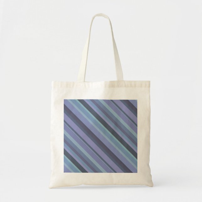 Blue-grey diagonal stripes tote bag (Front)