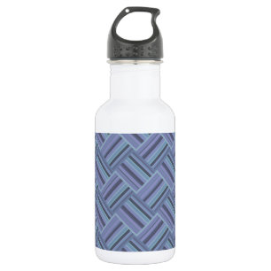 Blue-grey diagonal stripes weave pattern 532 ml water bottle
