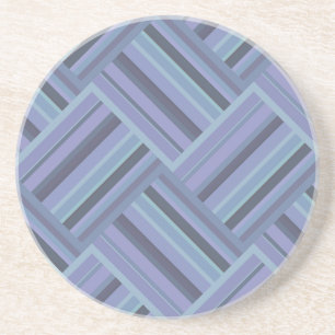 Blue-grey diagonal stripes weave pattern coaster