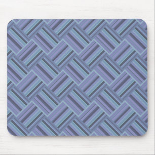 Blue-grey diagonal stripes weave pattern mouse pad