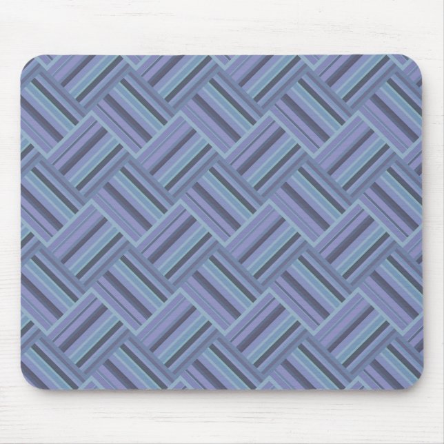 Blue-grey diagonal stripes weave pattern mouse pad (Front)