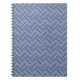 Blue-grey diagonal stripes weave pattern notebook