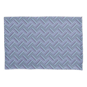 Blue-grey diagonal stripes weave pattern pillowcase