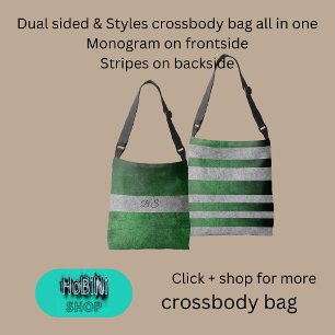 blue grey dual styles & monogram & stripes crossbody bag