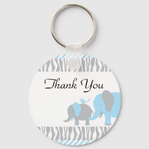 Blue & Grey Elephant Key Ring