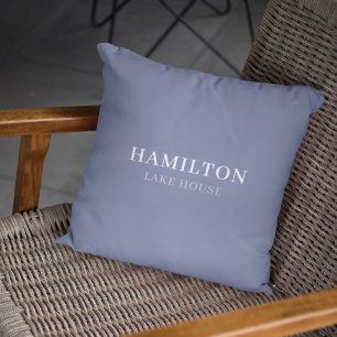 Blue Grey Family Summer Beach or Lake House Custom Cushion