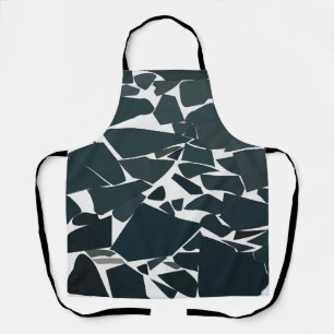 Blue Grey Geometric Abstract Texture Apron