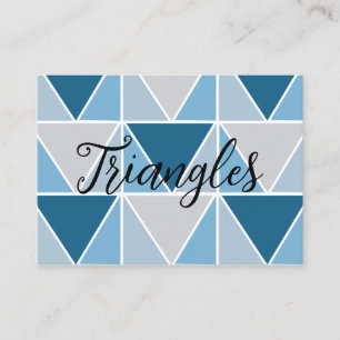 Blue Grey Geometric Triangles Business Card