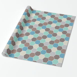 Blue & Grey Geometric Wrapping Paper