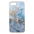 Blue Grey Gold Modern Marble Texture Barely There