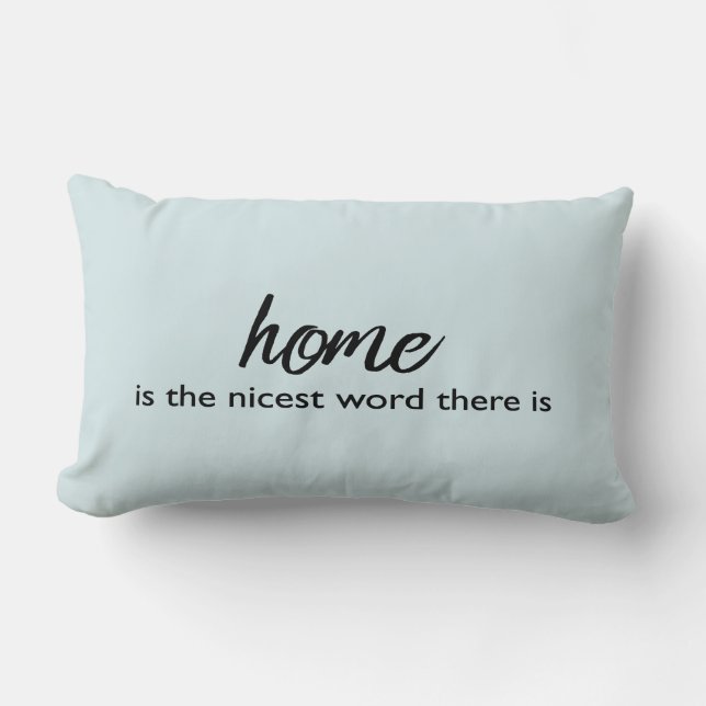Blue Grey Home Quote Grey Typography | Pillow (Front)