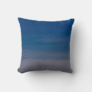 Blue Grey Horizontal Striped Sky Nature Cushion