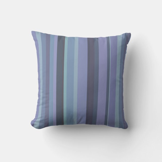Blue-grey horizontal stripes cushion (Front)