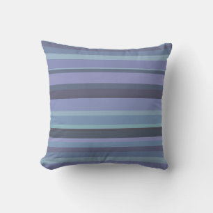 Blue-grey horizontal stripes cushion