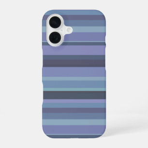 Blue-grey horizontal stripes iPhone 16 case