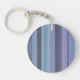 Blue-grey horizontal stripes key ring