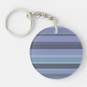 Blue-grey horizontal stripes key ring
