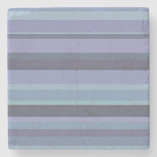 Blue-grey horizontal stripes stone coaster (Front)